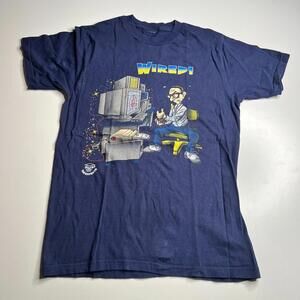Vintage 1990s “Wired!” The Experts Computer Humor T-Shirt Navy Blue‎ Size M